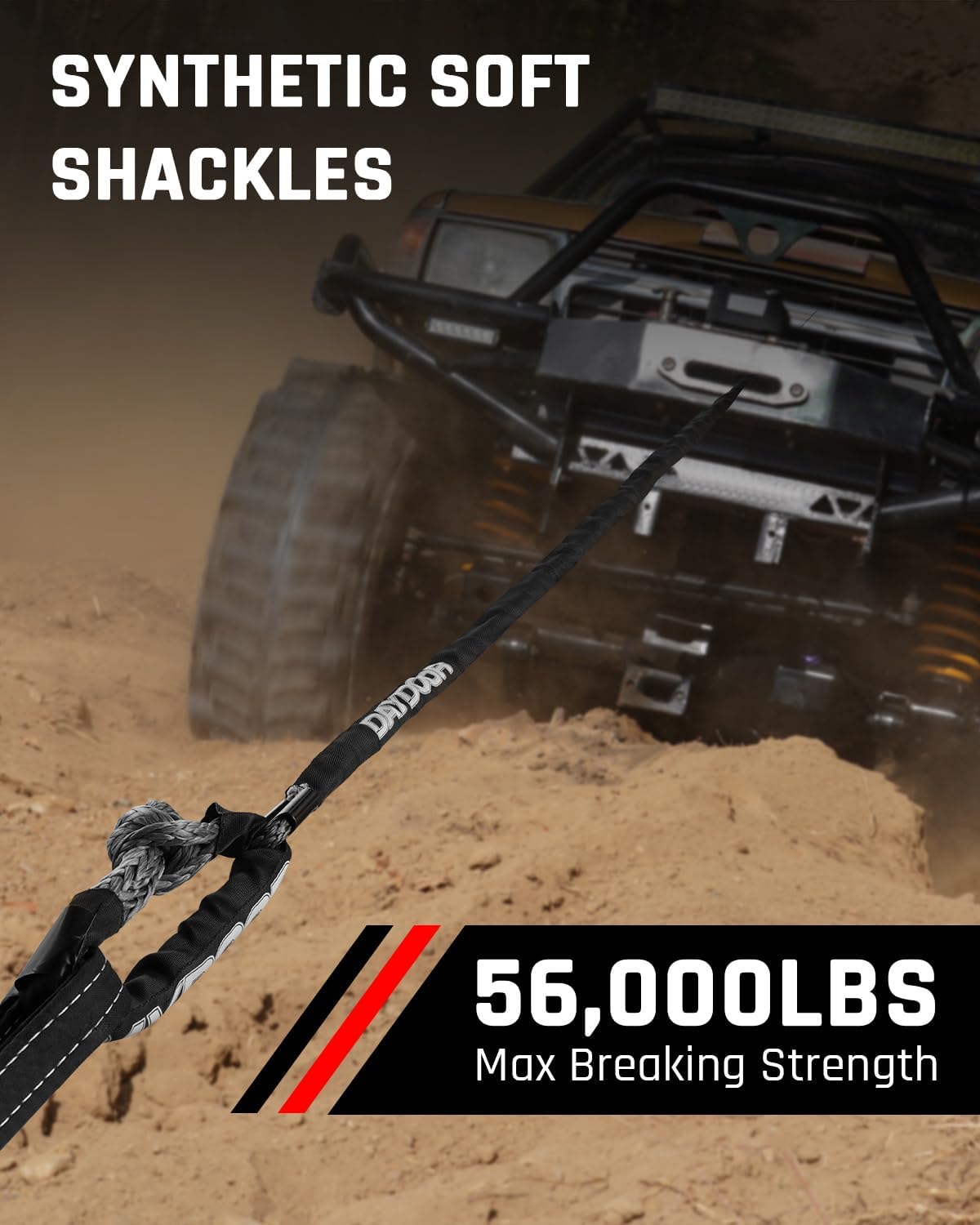 Grilletes Sinteticos Off Road 56.000 Libras 1/2 X 22 Pulgadas Rescate