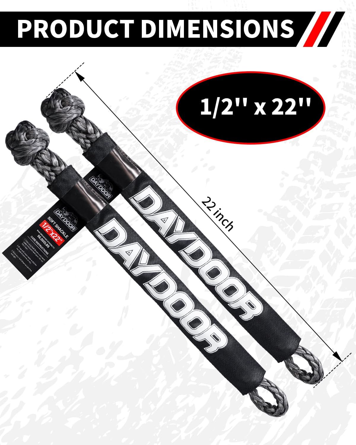 Grilletes Sinteticos Off Road 56.000 Libras 1/2 X 22 Pulgadas Rescate