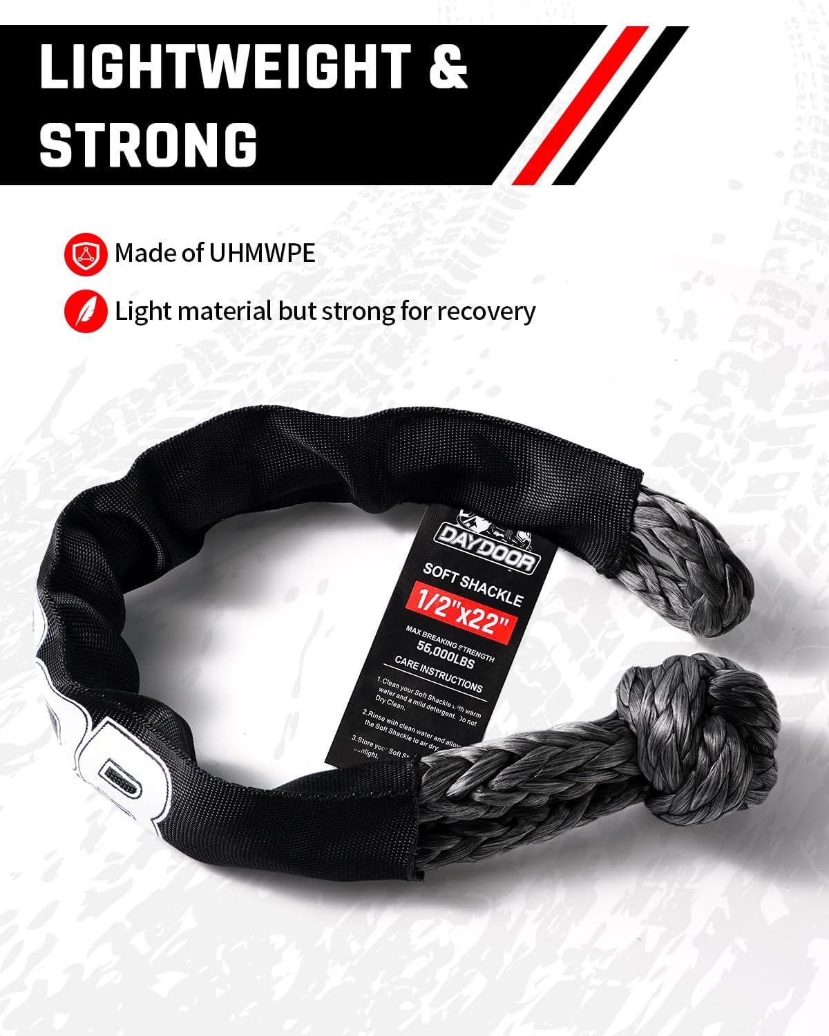 Grilletes Sinteticos Off Road 56.000 Libras 1/2 X 22 Pulgadas Rescate