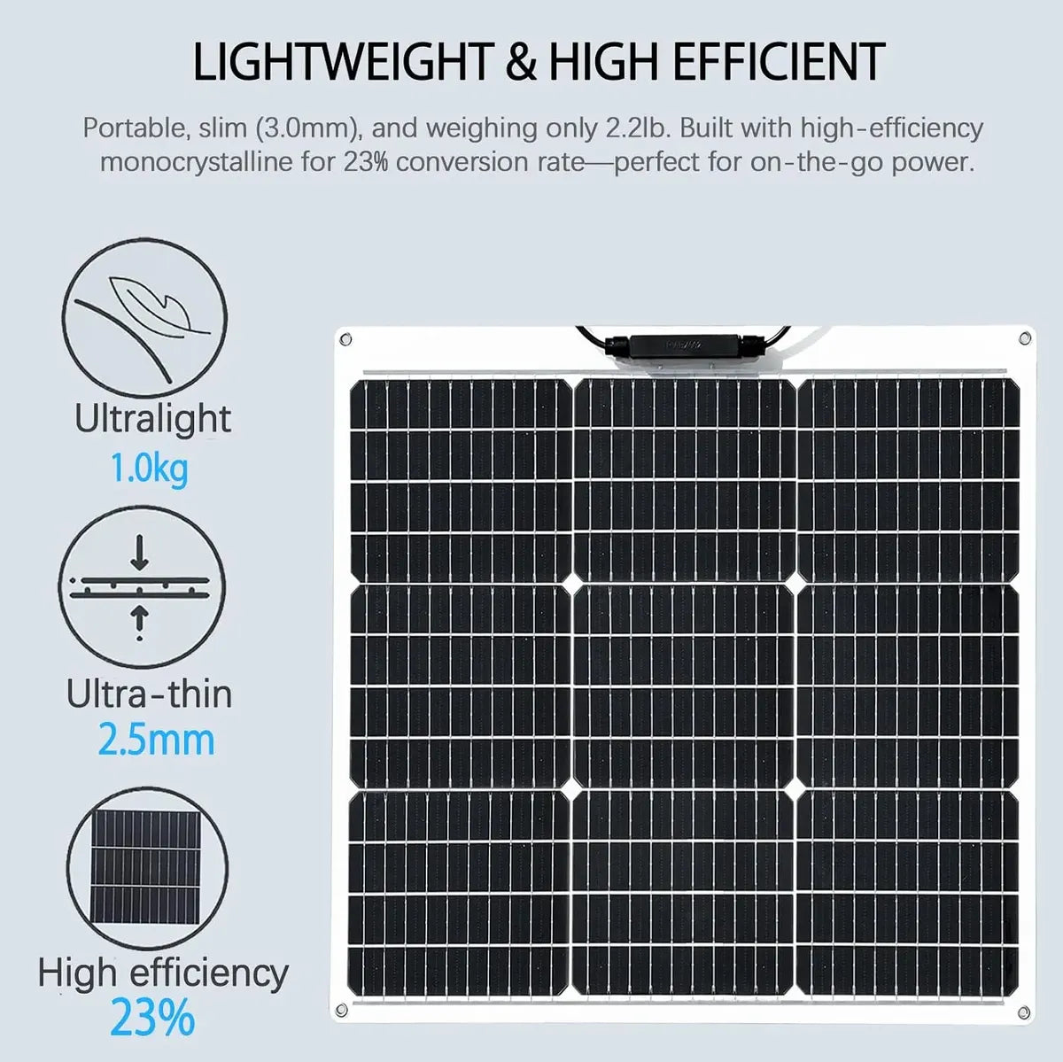 Panel Solar Semi Flexible Ultraligero 50w Overland