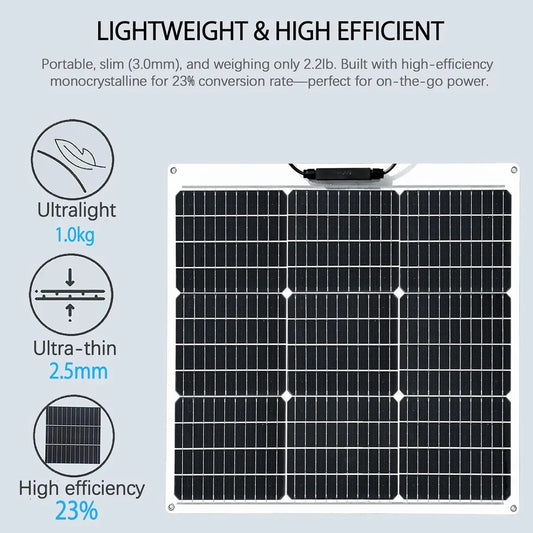 Panel Solar Semi Flexible Ultraligero 50w Overland